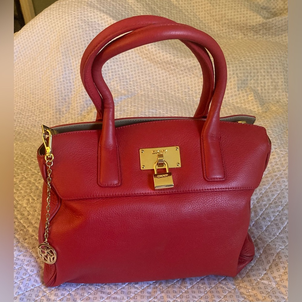 DKNY Retro Red Leather Handbag